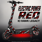 VSETT 10+ SKIN | ELECTRIC POWER RED – Designvisualisierung im Studio-Look mit Licht in der Skinfarbe; Scooter nicht enthalten, Beleuchtung separat erhältlich