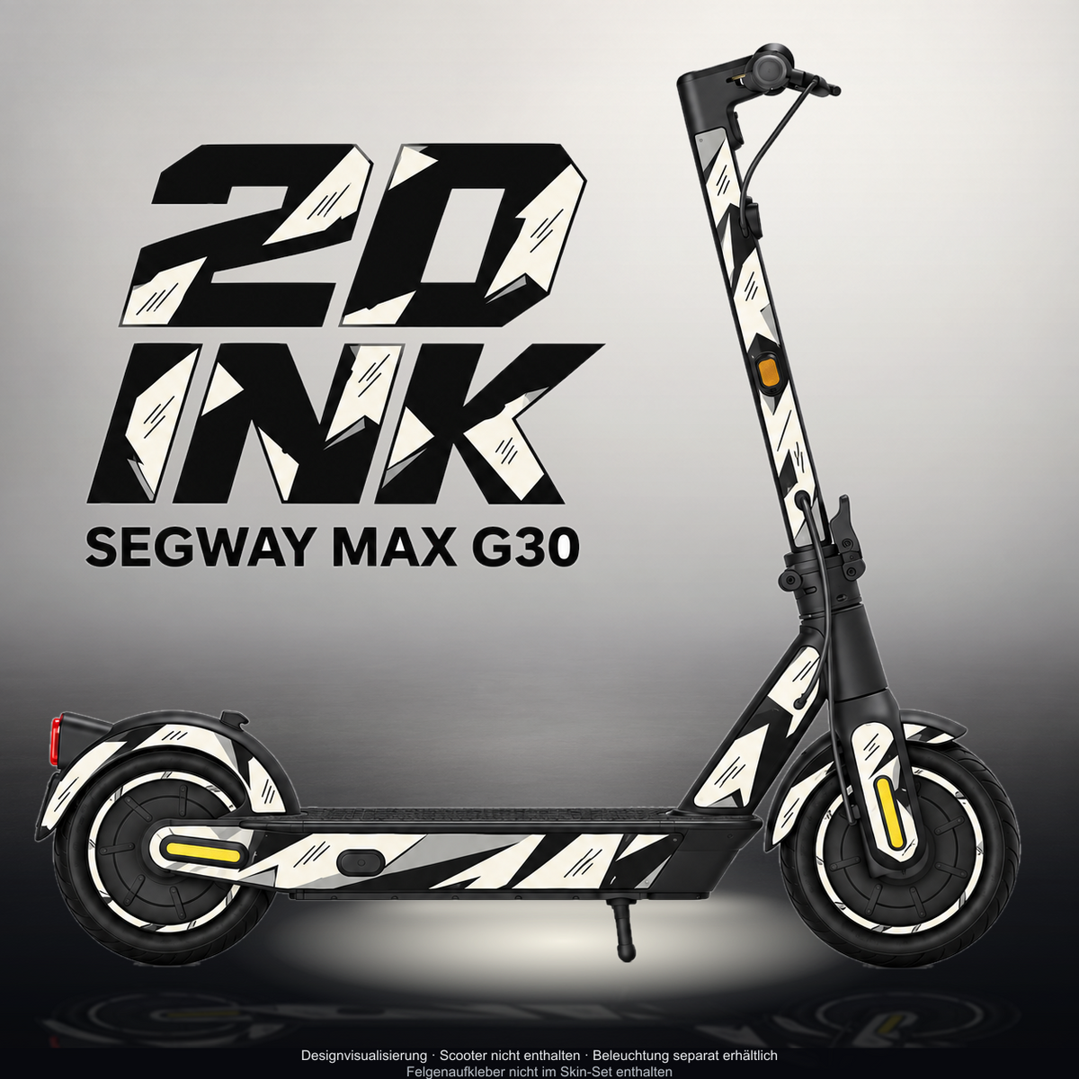 SEGWAY MAX G30 SKIN | 2D INK – Designvisualisierung mit Licht in der Skinfarbe; Scooter nicht enthalten, Beleuchtung separat erhältlich
