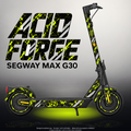 SEGWAY MAX G30 SKIN | ACID FORGE – Designvisualisierung mit Licht in der Skinfarbe; Scooter nicht enthalten, Beleuchtung separat erhältlich