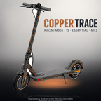 XIAOMI M365 / 1S / ESSENTIAL / MI 3 SKIN | COPPER TRACE – Designvisualisierung mit Licht in der Skinfarbe; Scooter nicht enthalten, Beleuchtung separat erhältlich