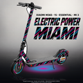 XIAOMI M365 / 1S / ESSENTIAL / MI 3 SKIN | ELECTRIC POWER MIAMI – Designvisualisierung mit Licht in der Skinfarbe; Scooter nicht enthalten, Beleuchtung separat erhältlich