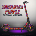 SEGWAY MAX G30 SKIN | CRIMSON DRAGON PURPLE – Designvisualisierung mit Licht in der Skinfarbe; Scooter nicht enthalten, Beleuchtung separat erhältlich