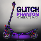 NAVEE UT5 MAX SKIN | GLITCH PHANTOM – Designvisualisierung im Studio-Look mit Licht in der Skinfarbe; Scooter nicht enthalten, Beleuchtung separat erhältlich