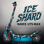 NAVEE UT5 MAX SKIN | ICE SHARD – Designvisualisierung im Studio-Look mit Licht in der Skinfarbe; Scooter nicht enthalten, Beleuchtung separat erhältlich