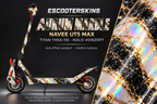 NAVEE UT5 MAX SKIN | AURUM MARBLE – Holo-Effekt simuliert; +24,99 EUR Aufpreis. Digitale Materialsimulation, keine physische Druckprobe. Nur Body-Skin; Trittbrett und Felgenaufkleber separat; Scooter nicht enthalten.