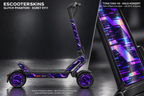 EGRET EY!1 SKIN | GLITCH PHANTOM – Holo-Effekt simuliert; +24,99 EUR Aufpreis. Digitale Materialsimulation, keine physische Druckprobe. Nur Body-Skin; Scooter und Felgenaufkleber nicht enthalten.