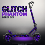 EGRET EY!1 SKIN | GLITCH PHANTOM – Designvisualisierung im Studio-Look mit Licht in der Skinfarbe; Scooter nicht enthalten, Beleuchtung separat erhältlich
