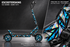 EGRET EY!1 SKIN | ICE SHARD – Holo-Effekt simuliert; +24,99 EUR Aufpreis. Digitale Materialsimulation, keine physische Druckprobe. Nur Body-Skin; Scooter und Felgenaufkleber nicht enthalten.