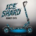 EGRET EY!1 SKIN | ICE SHARD – Designvisualisierung im Studio-Look mit Licht in der Skinfarbe; Scooter nicht enthalten, Beleuchtung separat erhältlich