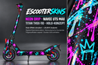 NAVEE UT5 MAX SKIN | NEON DRIP – Holo-Effekt simuliert; +24,99 EUR Aufpreis. Digitale Materialsimulation, keine physische Druckprobe. Nur Body-Skin; Trittbrett und Felgenaufkleber separat; Scooter nicht enthalten.