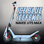 NAVEE UT5 MAX SKIN | ICE BLUE (EFFEKT) – Designvisualisierung mit Licht in der Skinfarbe; Scooter nicht enthalten, Beleuchtung separat erhältlich