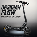 IO HAWK ELITE X 1.0 / 2.0 SKIN | OBSIDIAN FLOW – Designvisualisierung mit Licht in der Skinfarbe; Scooter nicht enthalten, Beleuchtung separat erhältlich