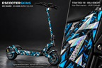 IO HAWK ELITE X 1.0 / 2.0 SKIN | ICE SHARD – Holo-Effekt simuliert; +24,99 EUR Aufpreis. Digitale Materialsimulation, keine physische Druckprobe. Nur Body-Skin; Scooter und Felgenaufkleber nicht enthalten.