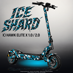 IO HAWK ELITE X 1.0 / 2.0 SKIN | ICE SHARD – Designvisualisierung mit Licht in der Skinfarbe; Scooter nicht enthalten, Beleuchtung separat erhältlich