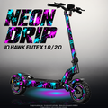 IO HAWK ELITE X 1.0 / 2.0 SKIN | NEON DRIP – Designvisualisierung mit Licht in der Skinfarbe; Scooter nicht enthalten, Beleuchtung separat erhältlich