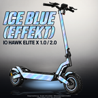IO HAWK ELITE X 1.0 / 2.0 SKIN | ICE BLUE (EFFEKT) – Designvisualisierung mit Licht in der Skinfarbe; Scooter nicht enthalten, Beleuchtung separat erhältlich