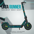 SEGWAY MAX G30 SKIN | DATA RUNNER – Designvisualisierung; Scooter nicht enthalten. Reifenaufkleber separat erhältlich.