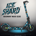 SEGWAY MAX G30 SKIN | ICE SHARD – Designvisualisierung im Studio-Look mit Licht in der Skinfarbe; Scooter nicht enthalten, Beleuchtung separat erhältlich