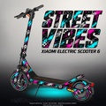 XIAOMI ELECTRIC SCOOTER 6 SKIN | STREET VIBES – Designvisualisierung im Studio-Look mit Licht in der Skinfarbe; Scooter nicht enthalten, Beleuchtung separat erhältlich