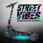 XIAOMI ELECTRIC SCOOTER 6 SKIN | STREET VIBES – Designvisualisierung im Studio-Look mit Licht in der Skinfarbe; Scooter nicht enthalten, Beleuchtung separat erhältlich