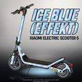 XIAOMI ELECTRIC SCOOTER 6 SKIN | ICE BLUE (EFFEKT) – Designvisualisierung im Studio-Look mit Licht in der Skinfarbe; Scooter nicht enthalten, Beleuchtung separat erhältlich