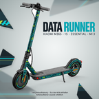 XIAOMI M365 / 1S / ESSENTIAL / MI 3 SKIN | DATA RUNNER – Designvisualisierung; Scooter nicht enthalten. Reifenaufkleber separat erhältlich.