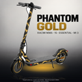 XIAOMI M365 / 1S / ESSENTIAL / MI 3 SKIN | PHANTOM GOLD – Designvisualisierung im Studio-Look mit Licht in der Skinfarbe; Scooter nicht enthalten, Beleuchtung separat erhältlich