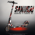 XIAOMI M365 / 1S / ESSENTIAL / MI 3 SKIN | SAMURAI – Designvisualisierung mit Licht in der Skinfarbe; Scooter nicht enthalten, Beleuchtung separat erhältlich