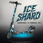 XIAOMI M365 / 1S / ESSENTIAL / MI 3 SKIN | ICE SHARD – Designvisualisierung mit Licht in der Skinfarbe; Scooter nicht enthalten, Beleuchtung separat erhältlich