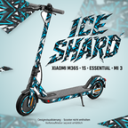 XIAOMI M365 / 1S / ESSENTIAL / MI 3 SKIN | ICE SHARD – Designvisualisierung; Scooter nicht enthalten. Reifenaufkleber separat erhältlich.
