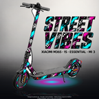 XIAOMI M365 / 1S / ESSENTIAL / MI 3 SKIN | STREET VIBES – Designvisualisierung mit Licht in der Skinfarbe; Scooter nicht enthalten, Beleuchtung separat erhältlich