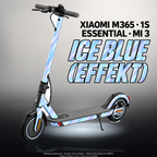 XIAOMI M365 / 1S / ESSENTIAL / MI 3 SKIN | ICE BLUE (EFFEKT) – Designvisualisierung mit Licht in der Skinfarbe; Scooter nicht enthalten, Beleuchtung separat erhältlich
