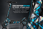 IO HAWK LEGACY SKIN | ICE SHARD – Holo-Effekt simuliert; +24,99 EUR Aufpreis. Digitale Materialsimulation, keine physische Druckprobe. Nur Body-Skin; Scooter und Felgenaufkleber nicht enthalten.