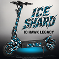 IO HAWK LEGACY SKIN | ICE SHARD – Designvisualisierung mit Licht in der Skinfarbe; Scooter nicht enthalten, Beleuchtung separat erhältlich