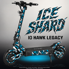 IO HAWK LEGACY SKIN | ICE SHARD – Designvisualisierung mit Licht in der Skinfarbe; Scooter nicht enthalten, Beleuchtung separat erhältlich