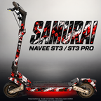 NAVEE ST3 / ST3 PRO SKIN | SAMURAI – Designvisualisierung mit Licht in der Skinfarbe; Scooter nicht enthalten, Beleuchtung separat erhältlich