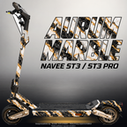 NAVEE ST3 / ST3 PRO SKIN | AURUM MARBLE – Designvisualisierung im Studio-Look mit Licht in der Skinfarbe; Scooter nicht enthalten, Beleuchtung separat erhältlich