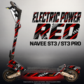 NAVEE ST3 / ST3 PRO SKIN | ELECTRIC POWER RED – Designvisualisierung im Studio-Look mit Licht in der Skinfarbe; Scooter nicht enthalten, Beleuchtung separat erhältlich