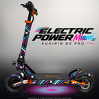 KUKIRIN G2 PRO SKIN | ELECTRIC POWER MIAMI – Designvisualisierung im Studio-Look mit Licht in der Skinfarbe; Scooter nicht enthalten, Beleuchtung separat erhältlich