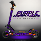 KUKIRIN G2 PRO SKIN | PURPLE FORGED CARBON – Designvisualisierung mit Licht in der Skinfarbe; Scooter nicht enthalten, Beleuchtung separat erhältlich