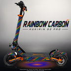 KUKIRIN G2 PRO SKIN | RAINBOW CARBON – Designvisualisierung mit Licht in der Skinfarbe; Scooter nicht enthalten, Beleuchtung separat erhältlich