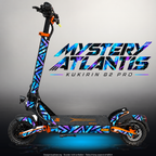 KUKIRIN G2 PRO SKIN | MYSTERY ATLANTIS – Designvisualisierung im Studio-Look mit Licht in der Skinfarbe; Scooter nicht enthalten, Beleuchtung separat erhältlich