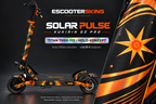KUKIRIN G2 PRO SKIN | SOLAR PULSE – Holo-Effekt simuliert; +24,99 EUR Aufpreis. Digitale Materialsimulation, keine physische Druckprobe. Nur Body-Skin; Trittbrett und Felgenaufkleber separat; Scooter nicht enthalten.