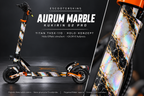 KUKIRIN G2 PRO SKIN | AURUM MARBLE – Holo-Effekt simuliert; +24,99 EUR Aufpreis. Digitale Materialsimulation, keine physische Druckprobe. Nur Body-Skin; Scooter und Felgenaufkleber nicht enthalten.