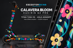 KUKIRIN G2 PRO SKIN | CALAVERA BLOOM – Holo-Effekt simuliert; +24,99 EUR Aufpreis. Digitale Materialsimulation, keine physische Druckprobe. Nur Body-Skin; Scooter und Felgenaufkleber nicht enthalten.