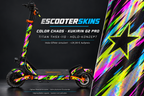 KUKIRIN G2 PRO SKIN | COLOR CHAOS – Holo-Effekt simuliert; +24,99 EUR Aufpreis. Digitale Materialsimulation, keine physische Druckprobe. Nur Body-Skin; Scooter und Felgenaufkleber nicht enthalten.