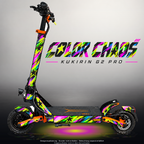KUKIRIN G2 PRO SKIN | COLOR CHAOS – Designvisualisierung mit Licht in der Skinfarbe; Scooter nicht enthalten, Beleuchtung separat erhältlich
