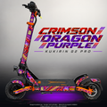 KUKIRIN G2 PRO SKIN | CRIMSON DRAGON PURPLE – Designvisualisierung mit Licht in der Skinfarbe; Scooter nicht enthalten, Beleuchtung separat erhältlich