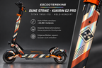 KUKIRIN G2 PRO SKIN | DUNE STRIKE – Holo-Effekt simuliert; +24,99 EUR Aufpreis. Digitale Materialsimulation, keine physische Druckprobe. Nur Body-Skin; Scooter und Felgenaufkleber nicht enthalten.