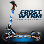 KUKIRIN G2 PRO SKIN | FROST WYRM – Designvisualisierung mit Licht in der Skinfarbe; Scooter nicht enthalten, Beleuchtung separat erhältlich